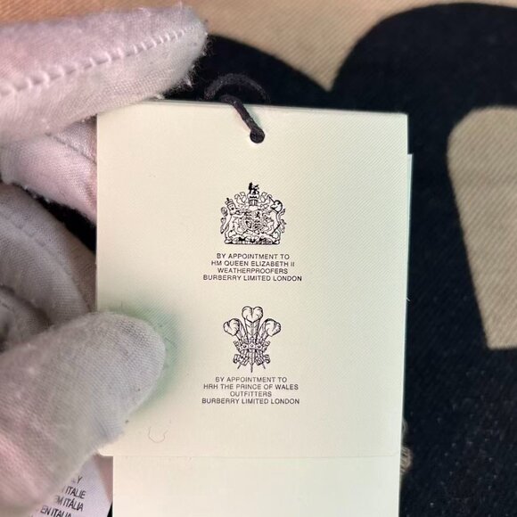 Burberry Monogram “B” Wool-Blend Scarf — Black/Beige, New - Picture 13 of 13